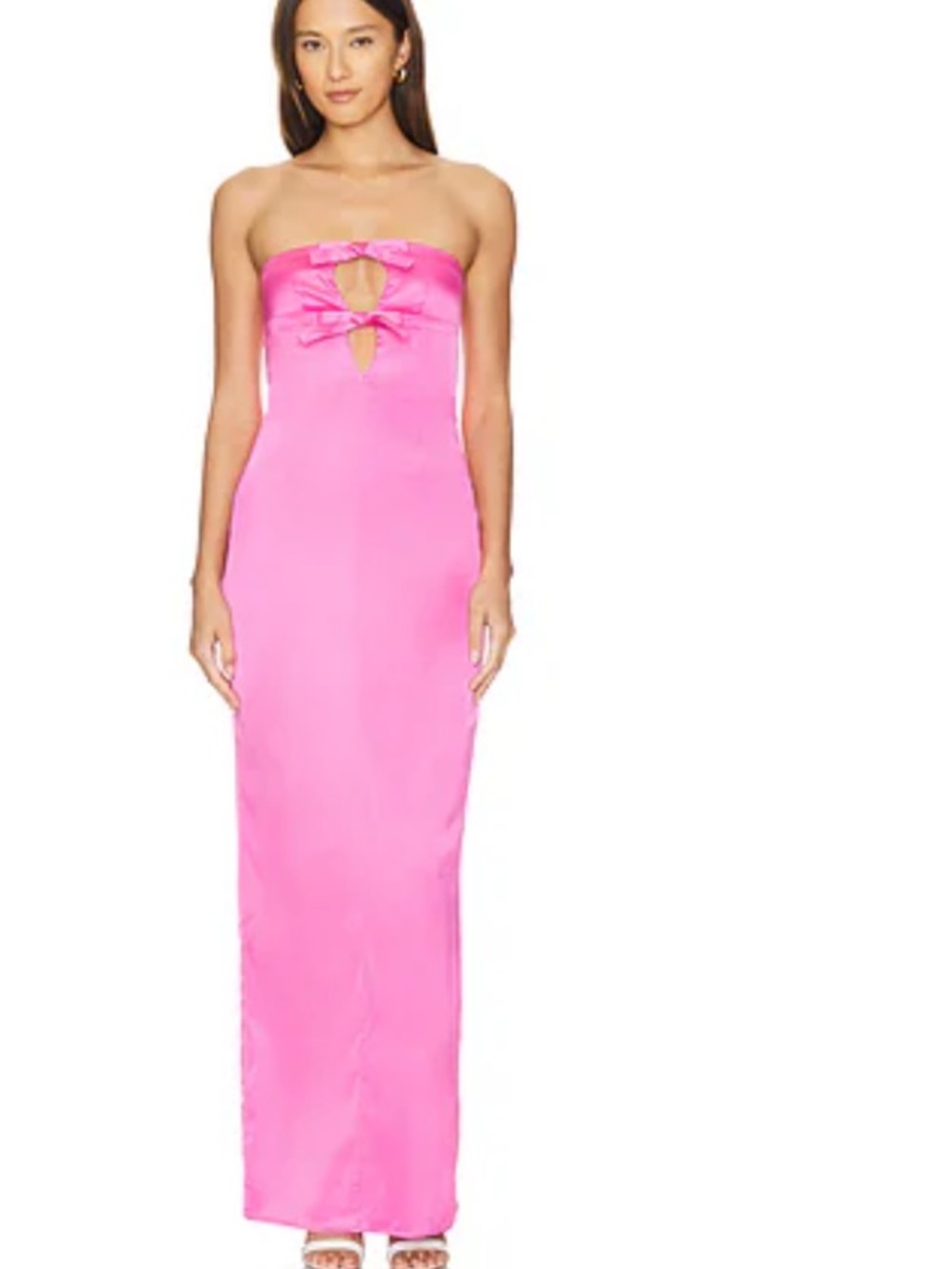 Lovers + Friends Pink Strapless Cutout Column Gown